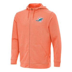 New With Tags Miami Dolphins Antigua Effortless Hoodie Heather Orange Men's Med